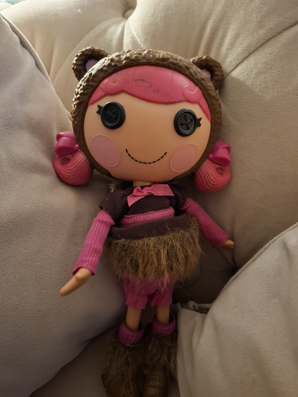 Pink Button-Eye Girl Doll Plush - Picture 2 of 2